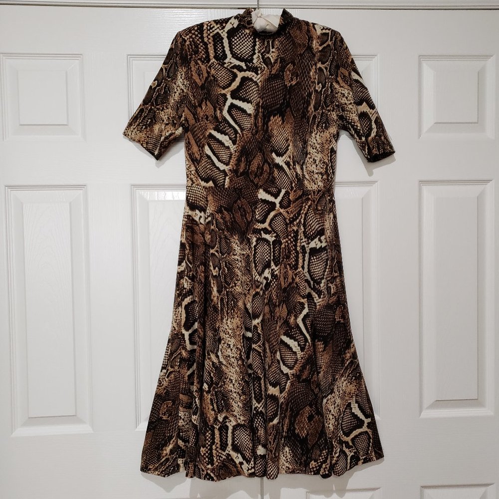Donna Morgan Stretchy Jersey Snake Print Dress, 8